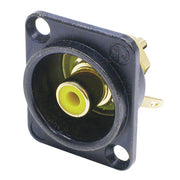 NF2D-B-4 RCA CHASSIS BLACK HOUSING D-SIZE YELLOW NEUTRIK