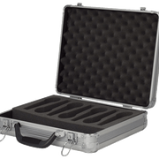 DAP FLIGHTCASE MICROPHONE CASE FOR 7 MIC'S SILVER RIB