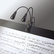 12245 K&amp;M MUSIC LIGHT STAND 2 ARMEN 4 LEDs MET VOEDING