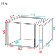 RCA-DD8 SHOWGEAR 19-inch Double Door Flightcase (8U)