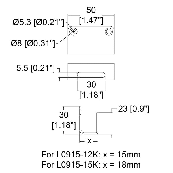 L0915-15K SLOTHOUDER WIELPLAAT 15 MM ZWART PENN ELCOM