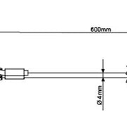 Veiligheidskabel 60CM SWL 36KG/4MM Zwart Gekeurd Doughty