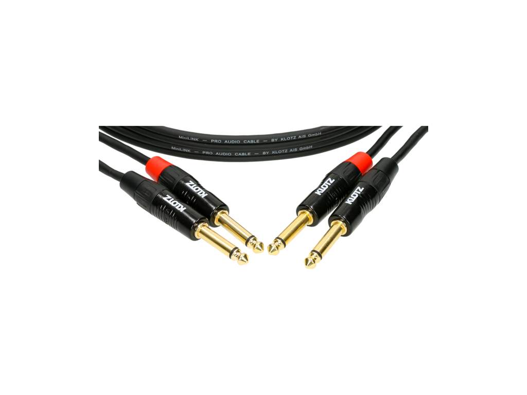 KT-JJ090 Klotz Dubbele Mono Jackkabel (0,9m)