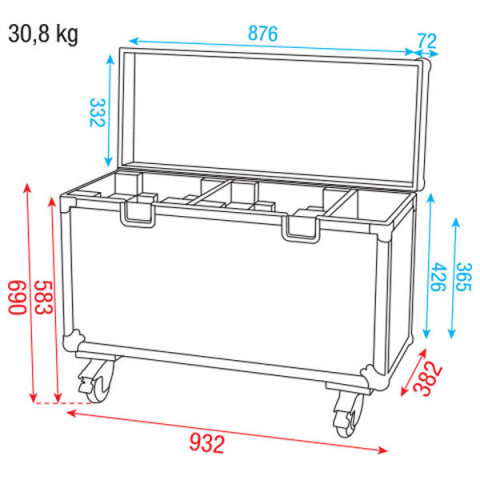 Case voor 2 x Phantom 75 Beam/Spot of 2 x Phantom 95 Dap Audio