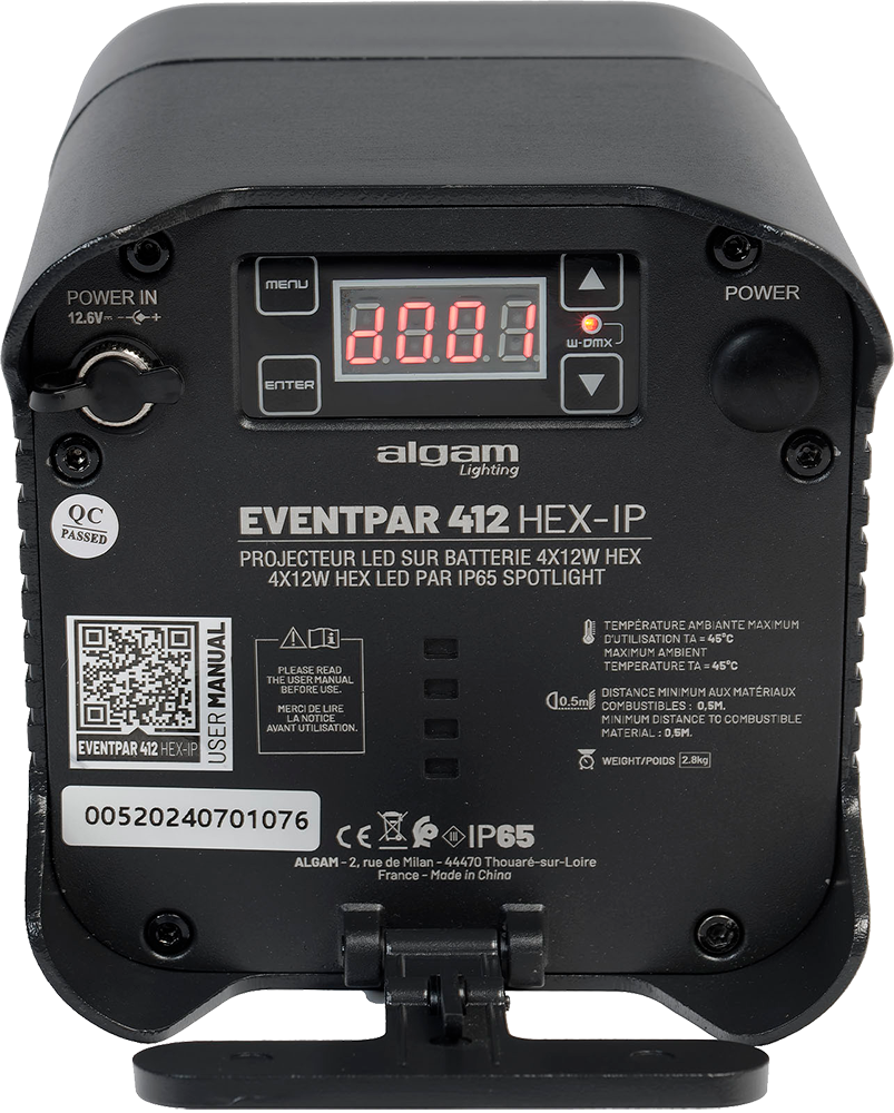 EVENTPAR 412 HEX-IP Algam Lighting Batterijgevoede Uplighter