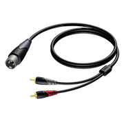 CLA703/1.5 1x XLR (m) naar 2X RCA (m) Procab - 1.5m