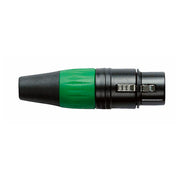 XLR CONNECTOR VROUWELIJK, ZWARTE BEHUIZING - GROEN