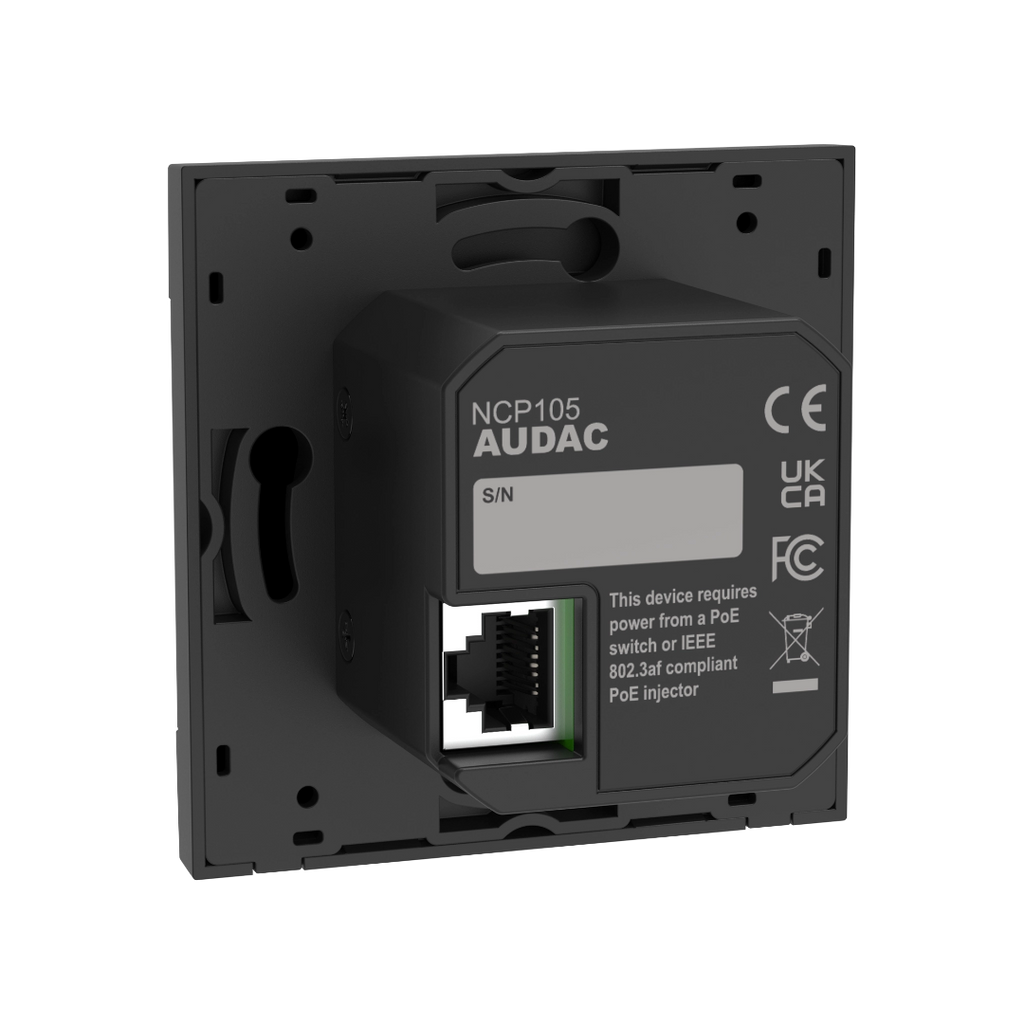NCP105/W Audac Universele Netwerk/PoE Wandpaneelcontroller (Wit)