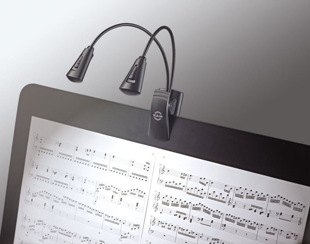 12244 K&amp;M MUSIC STAND LIGHT DOUBLE4 LED FLEXLIGHT