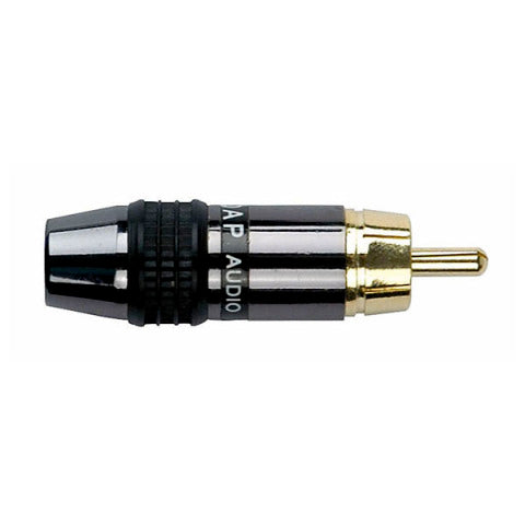 RCA PLUG DAP AUDIO VERGULD ZWART.