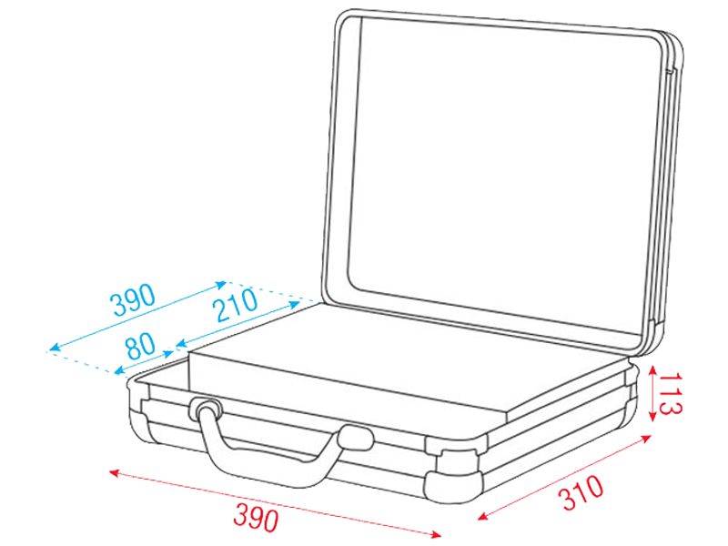 DAP FLIGHTCASE MICROPHONE CASE FOR 7 MIC'S SILVER RIB