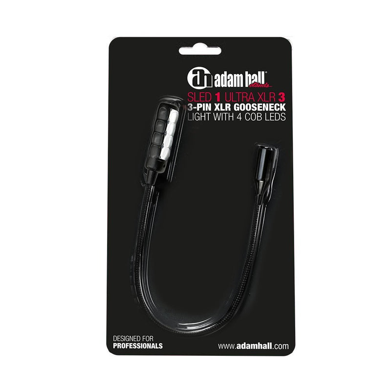 SLED 1 ULTRA XLR 3 Adam Hall Zwanenhalslamp met 4 COB LEDs
