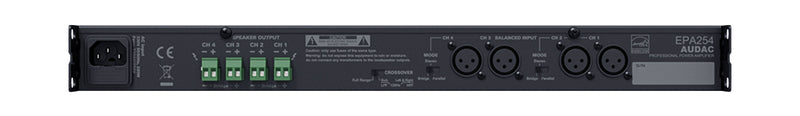 EPA254 AUDAC Versterker 4x 250w
