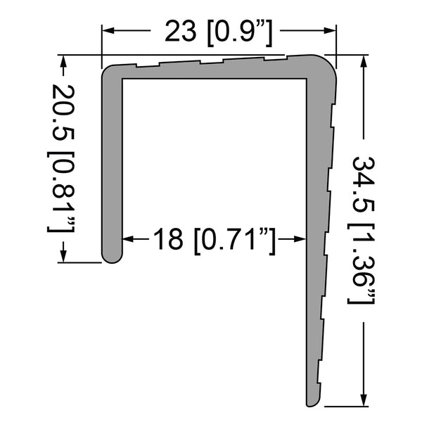 E1995 U-PROFIEL 18 MM PENN ELCOM