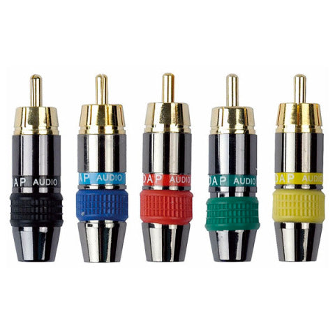 RCA PLUG DAP AUDIO VERGULD ZWART.