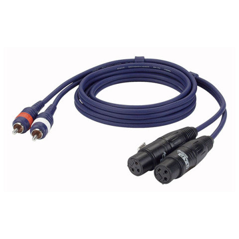 FL253 DAP 2xRCA naar 2x XLR(v) audiokabel (3M)