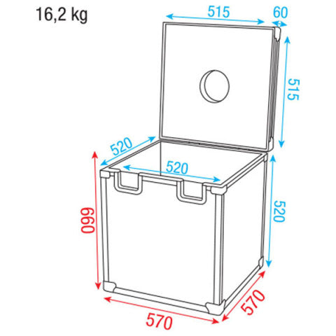 FLIGHTCASE VOOR 50 CM SPIEGELBOL DAP AUDIO