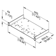 R1191/1UK PLATEAU 19" 1 UNIT GEPERFOREERD ZWART PENN ELCOM
