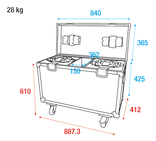 Case voor 2 x Shark - The Meg Showtec