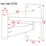SPEAKER WALLBRACKET ADJUSTABLE MAX 25 KG DAP AUDIO