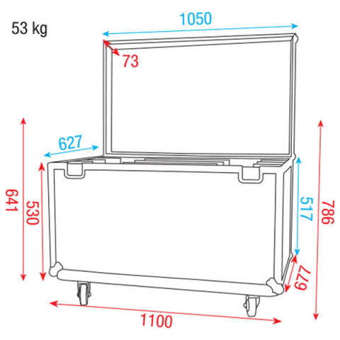 FLIGHTCASE VOOR 8X ACTIEVE SUNSTRIP DAP AUDIO