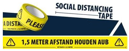 1.5M AFSTAND TAPE  (per stuk)