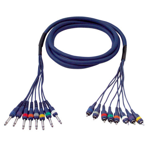 FL64300 STUDIOSNAKE 8 JACK MONO NAAR 8 RCA MANNELIJK 3 M DAP AUDIO