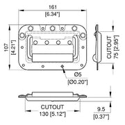 H7159 INBOUWHANDGREEP MET VEER ZINK PENN ELCOM