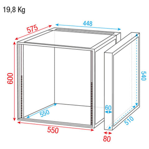RCA-DD12 SHOWGEAR 19-inch Double Door Flightcase (12U)