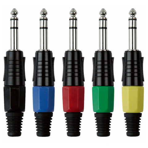 JMK-103BR JACKPLUG 6.3 STEREO ZWART MET RODE EINDDOP DAP AUDIO 
