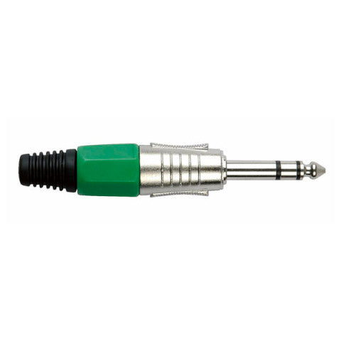 DAP JACKPLUG 6.3 STEREO NIKKEL WITH GREEN ENDCAP