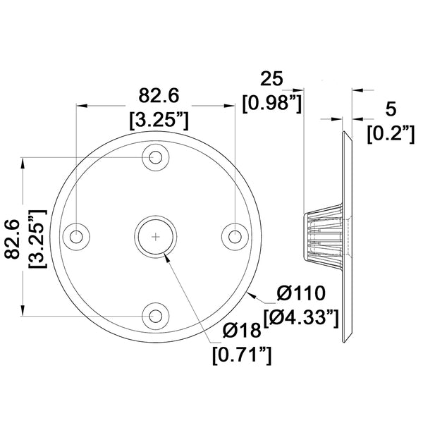 M3555 LUIDSPREKERFLENS MET M20 SCHROEFDRAAD PENN ELCOM