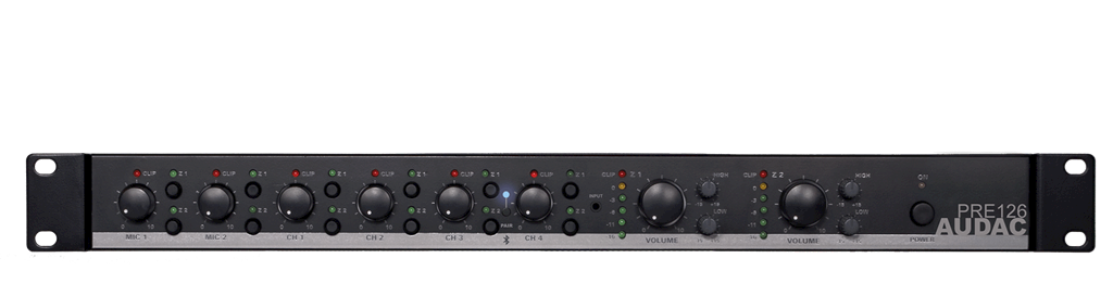 PRE126 AUDAC 2 Zone 6 Channel Voorversterker