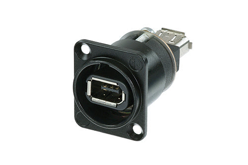 NA-1394-6-B FIREWIRE 6 MET IEEE1394 6-POL CHASSIS ZWART NEUTRIK 