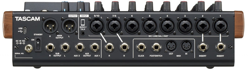 MODEL 12 TASCAM 10-KANAALS MENGPANEEL