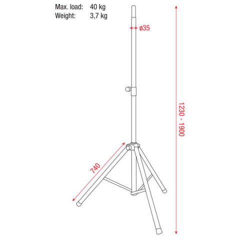SPEAKERSTATIEF 35-38MM - DAP-AUDIO