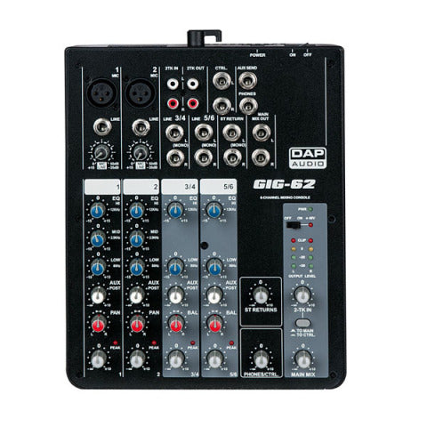 GIG-62 DAP Audio 6-kanaals Analoge Mengtafel