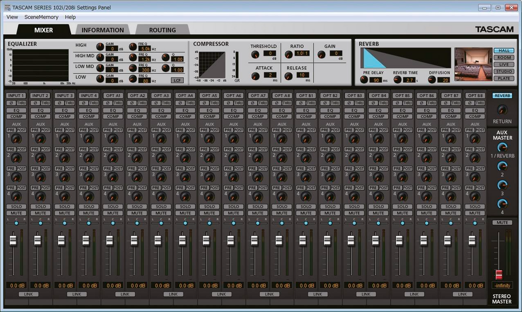 Series 102i Tascam USB Audio/MIDI Interface