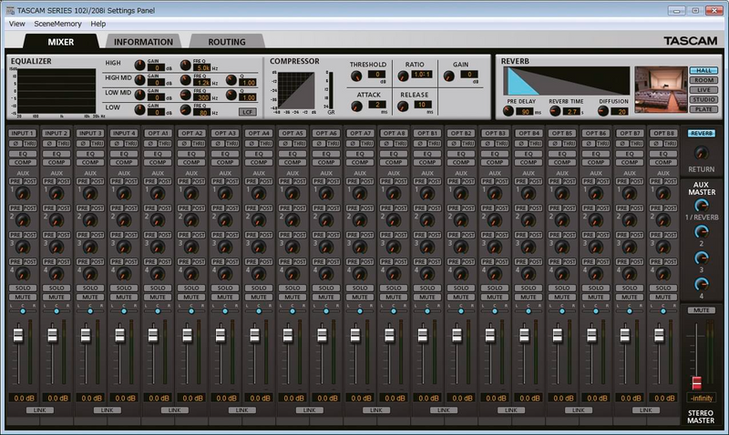Series 102i Tascam USB Audio/MIDI Interface