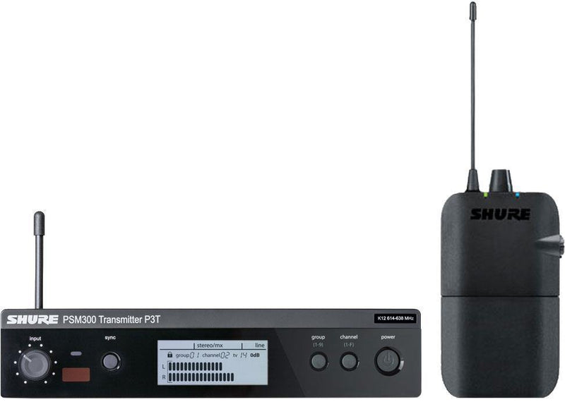 PSM300 SHURE Draadloos in-ear systeem H20 (518-542 MHz, BE)