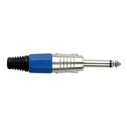 JMK-102NU JACKPLUG 6.3 MONO NIKKEL MET BLAUWE EINDDOP DAP AUDIO 