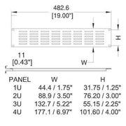 R1279/1UK VENTILATIEPANEEL 1U ZWART PENN ELCOM