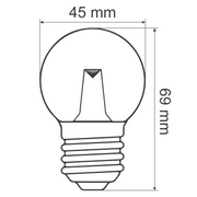 Lamp 45mm E27 2W LED Dimbaar