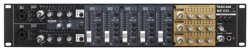 MZ-223 TASCAM 3-ZONE INSTALLATIEMIXER 2U / 19"